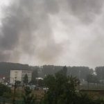 incendiu violent la o cladire de birouri in pitesti