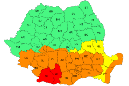 Cod Rosu emis Vreme extrema in Arges
