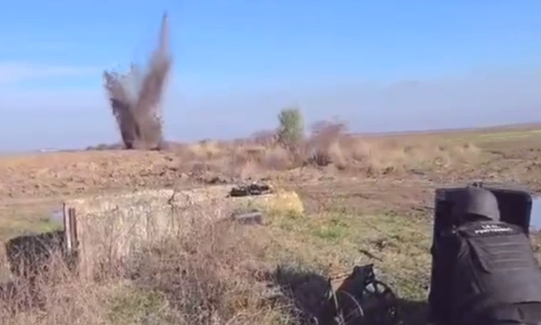 Explozie controlata in poligonul de la Suseni