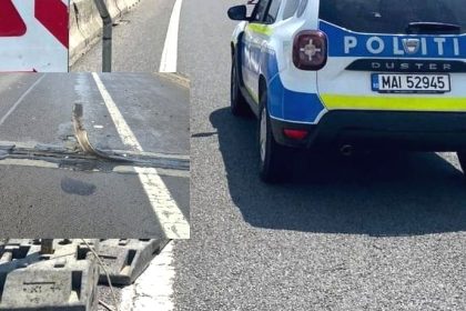 Capcana in zona Vivo Pitesti Camioane avariate Politia alertata