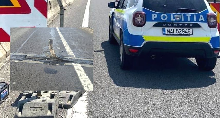 Capcana in zona Vivo Pitesti Camioane avariate Politia alertata
