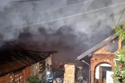 Case și anexe afectate. Incendiu violent în Argeș, cu o victimă